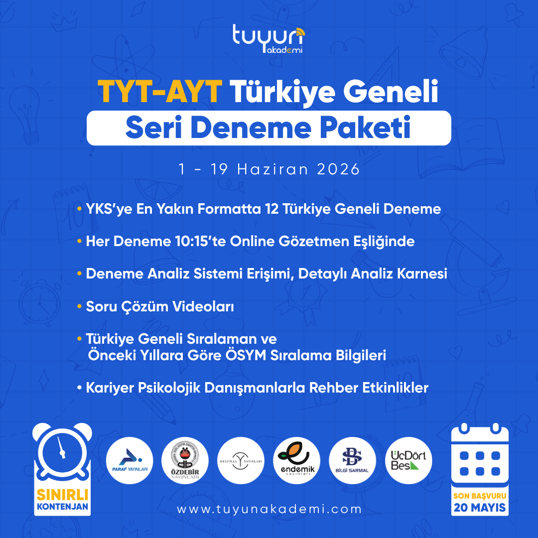 TYT-AYT TÜRKİYE GENELİ SERİ DENEME