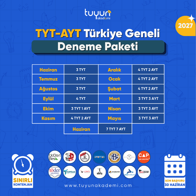 TYT-AYT TÜRKİYE GENELİ DENEME PAKETİ 27 - 2