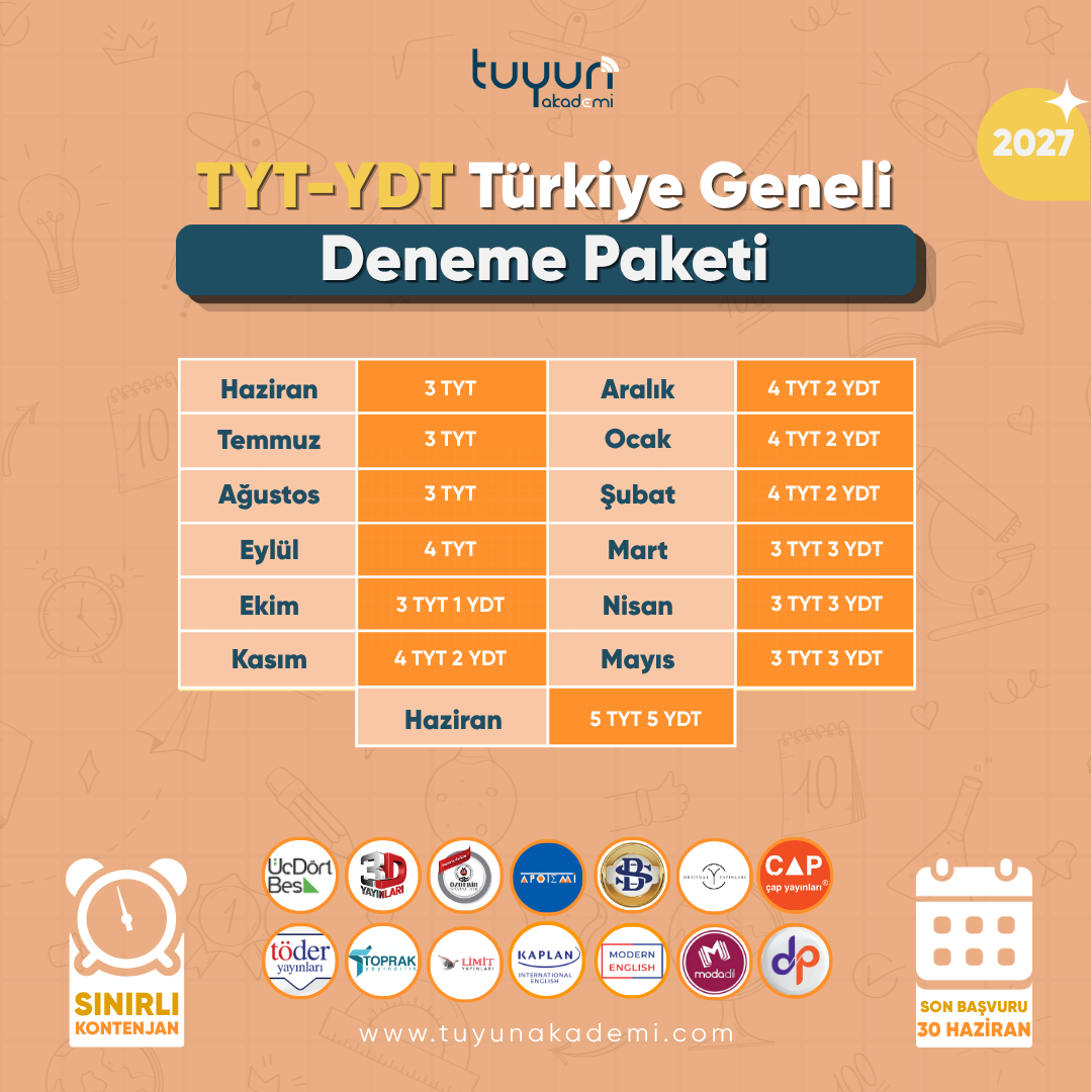 TYT-YDT TÜRKİYE GENELİ DENEME PAKETİ 27