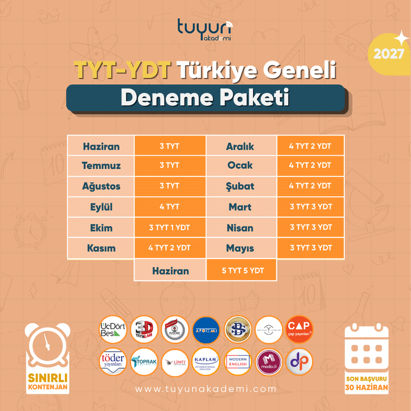 TYT-YDT TÜRKİYE GENELİ DENEME PAKETİ 27 - 2